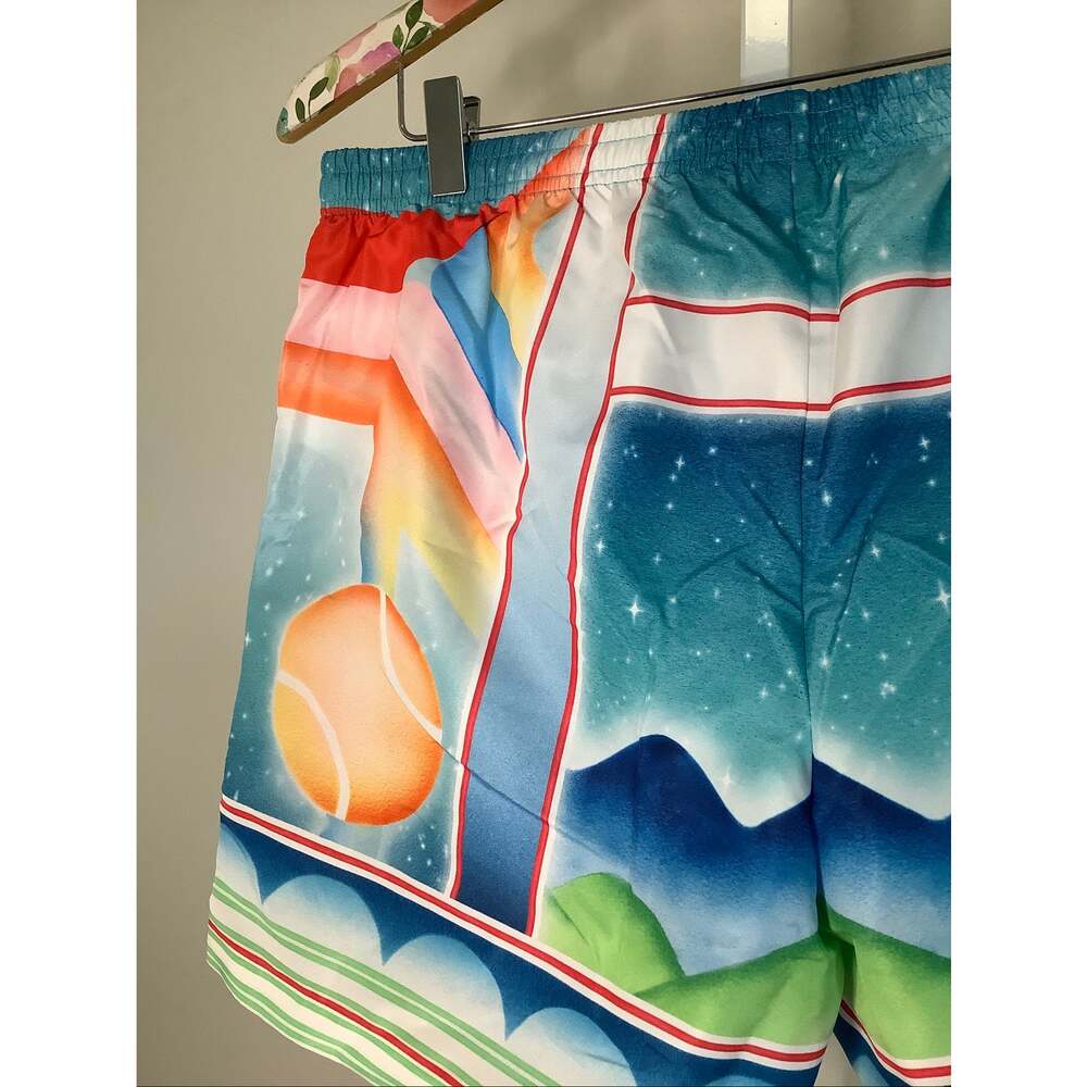 Casablanca Men's Large Multicolor Galaxy Court Beach Vacation Swim Shorts R6-2 - Picture 7 of 9